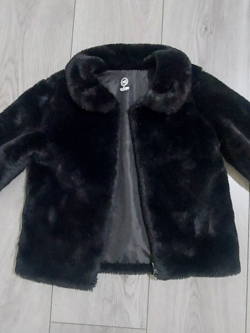 Classic Black Faux Fur Kids Jacket